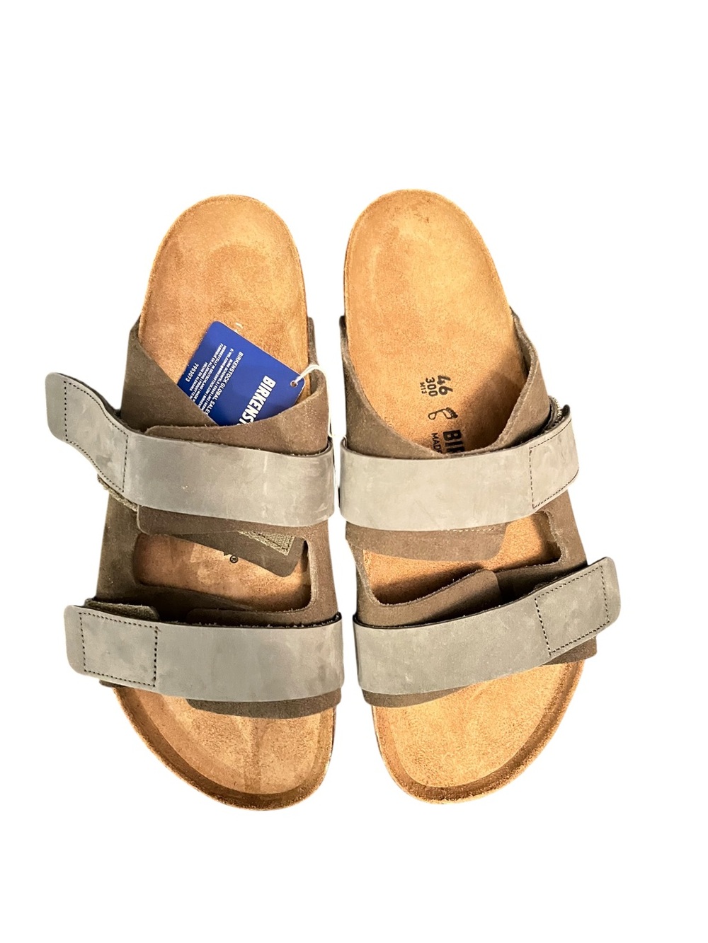 Birkenstock NWOB Uji Men’s Nubuck Leather Suede Sandal Thyme size 46 Wide us 12
